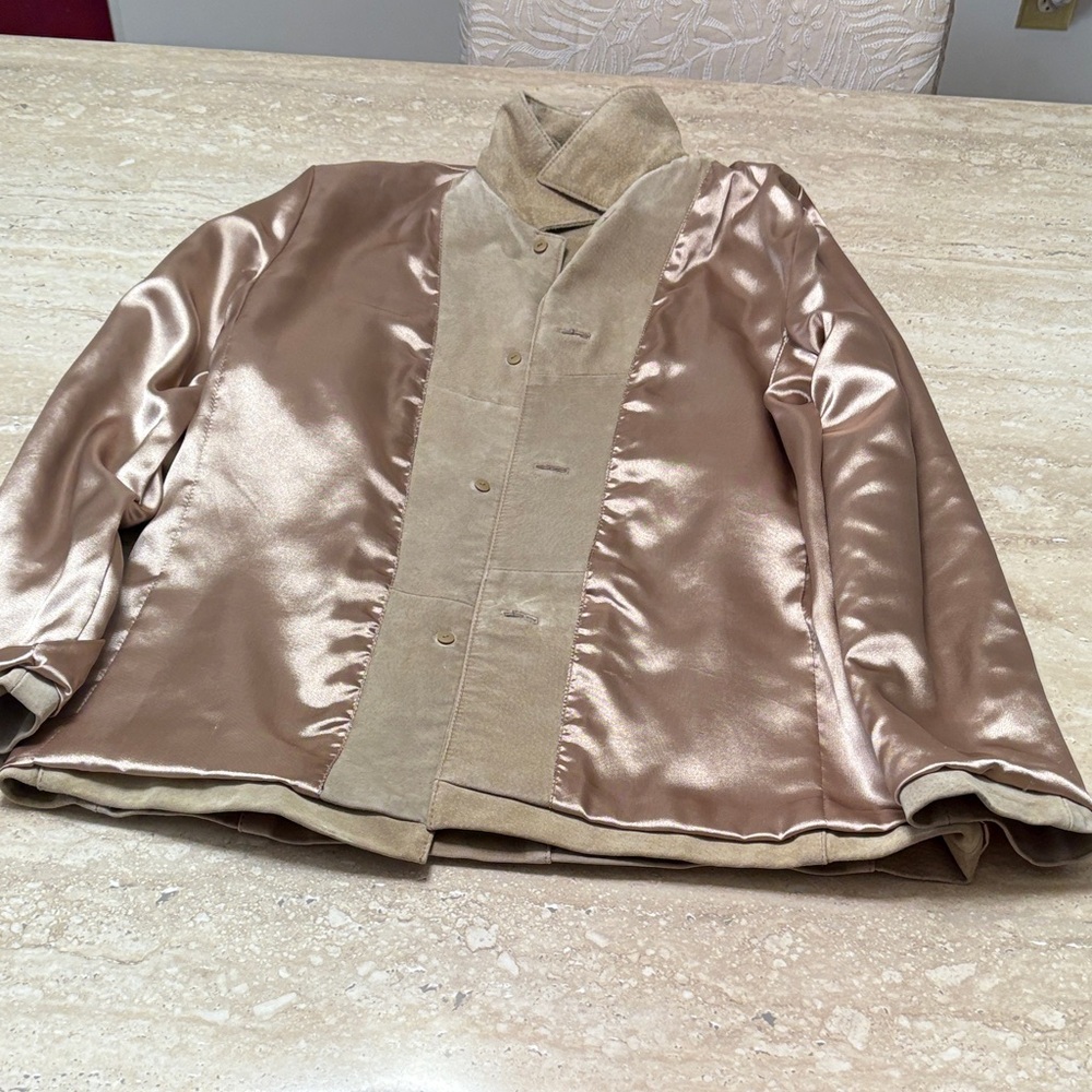 Genuine Suede Vintage Clio Women's Beige Blazer-Excellent Condition - Picture 7 of 10
